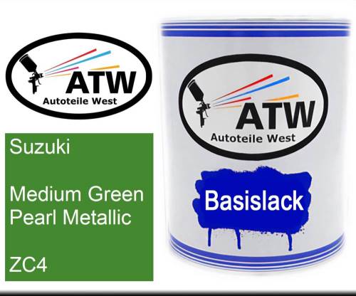 Suzuki, Medium Green Pearl Metallic, ZC4: 1L Lackdose, von ATW Autoteile West.